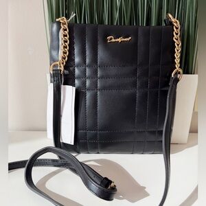 David Jones Black Quilted Crossbody Bag